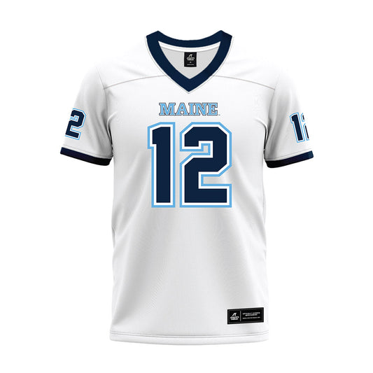 Maine - NCAA Football : Evan Wallace - White Premium Football Jersey-0