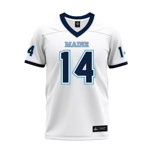 Maine - NCAA Football : Aidan Cadogan - White Premium Football Jersey