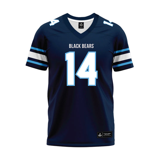 Maine - NCAA Football : Aidan Cadogan - Navy Premium Football Jersey