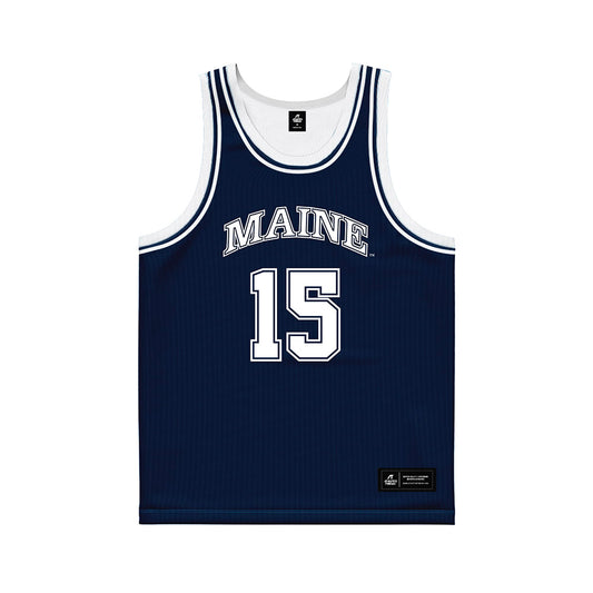 Maine - NCAA Women's Basketball : Abby Price - Navy Basketball Jersey-0