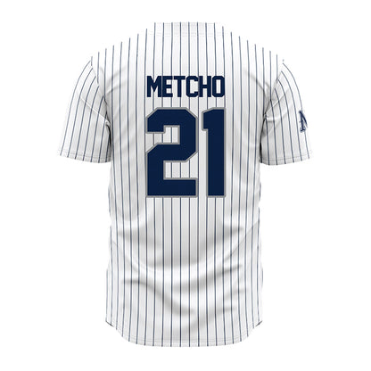 Nevada - NCAA Baseball : Jack Metcho - White Pinstripe Jersey-1