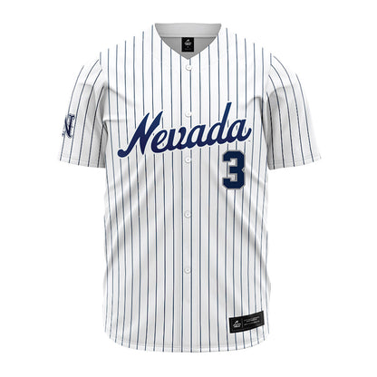 Nevada - NCAA Baseball : Taylor Holder - White Pinstripe Jersey-0