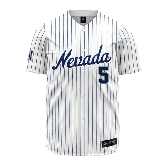 Nevada - NCAA Baseball : Mason Hirata - White Pinstripe Jersey-0