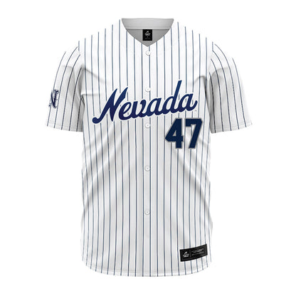 Nevada - NCAA Baseball : Ryan Oakes - White Pinstripe Jersey-0