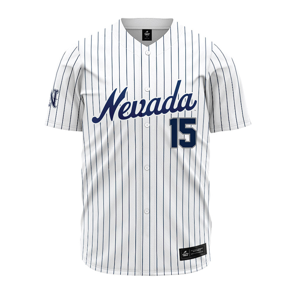 Nevada - NCAA Baseball : Sean Yamaguchi - White Pinstripe Jersey-0