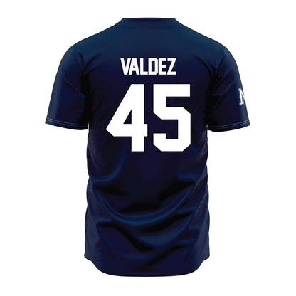Nevada - NCAA Baseball : Eric Valdez - Navy Jersey-1