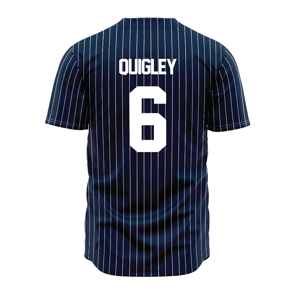 Maine - NCAA Baseball : Jack Quigley - Navy Pin Stripe Jersey-1