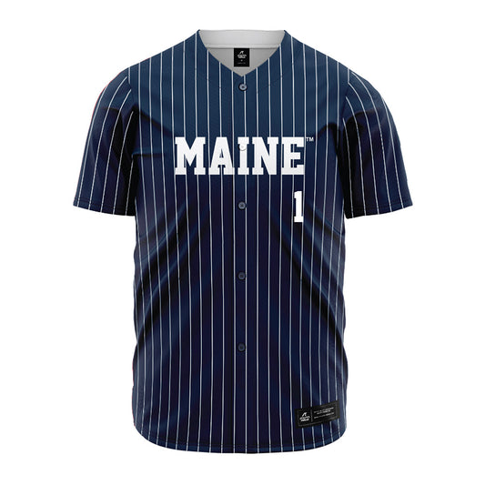 Maine - NCAA Baseball : Zach Martin - Navy Pin Stripe Jersey-0