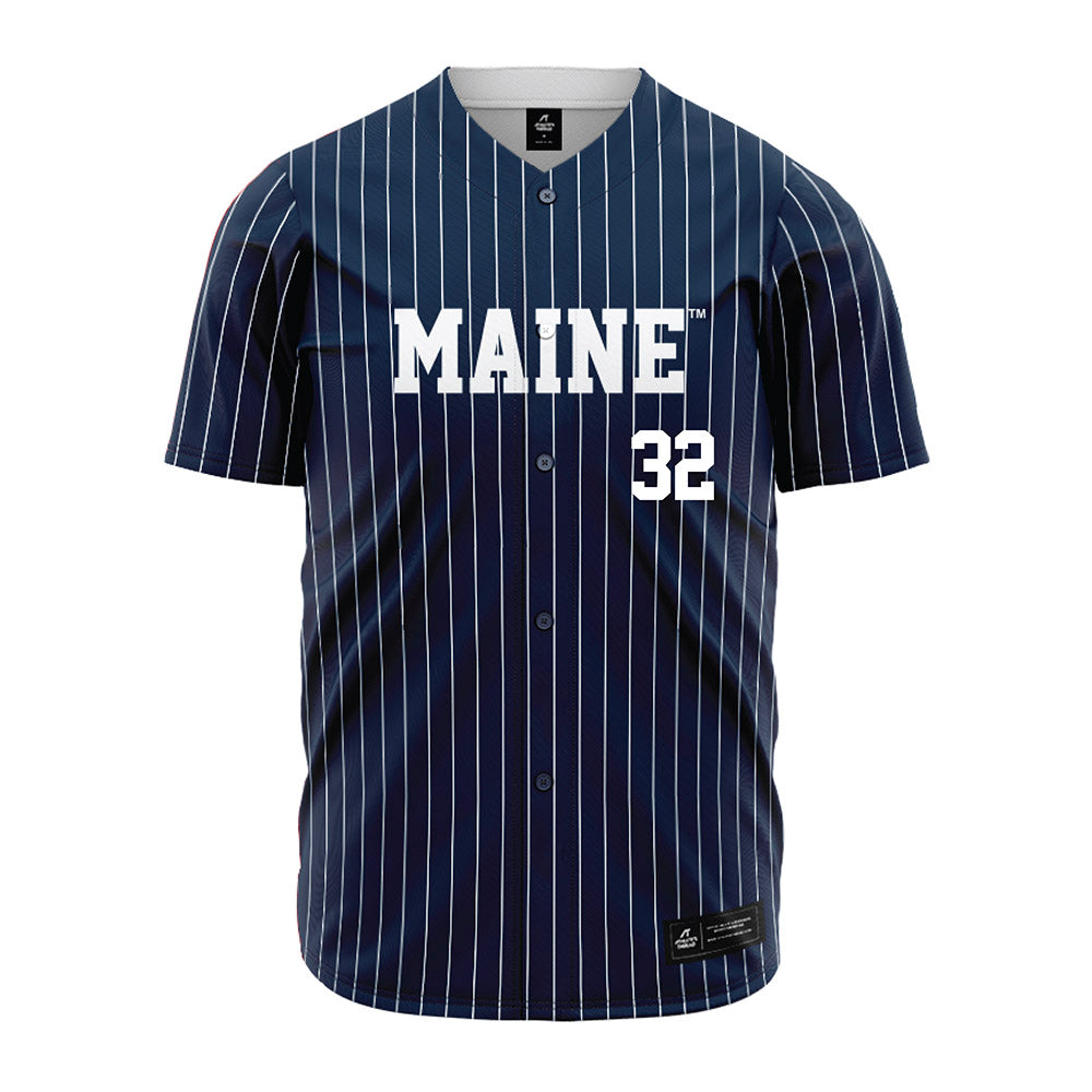 Maine - NCAA Baseball : Dylan Shaffer - Navy Pin Stripe Jersey-0