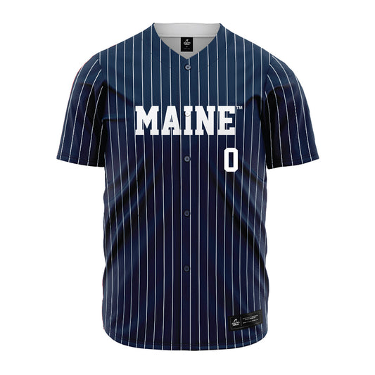 Maine - NCAA Baseball : Dustin Menzel - Navy Pin Stripe Jersey-0