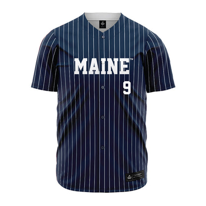 Maine - NCAA Baseball : Brody Rasmussen - Navy Pin Stripe Jersey-0