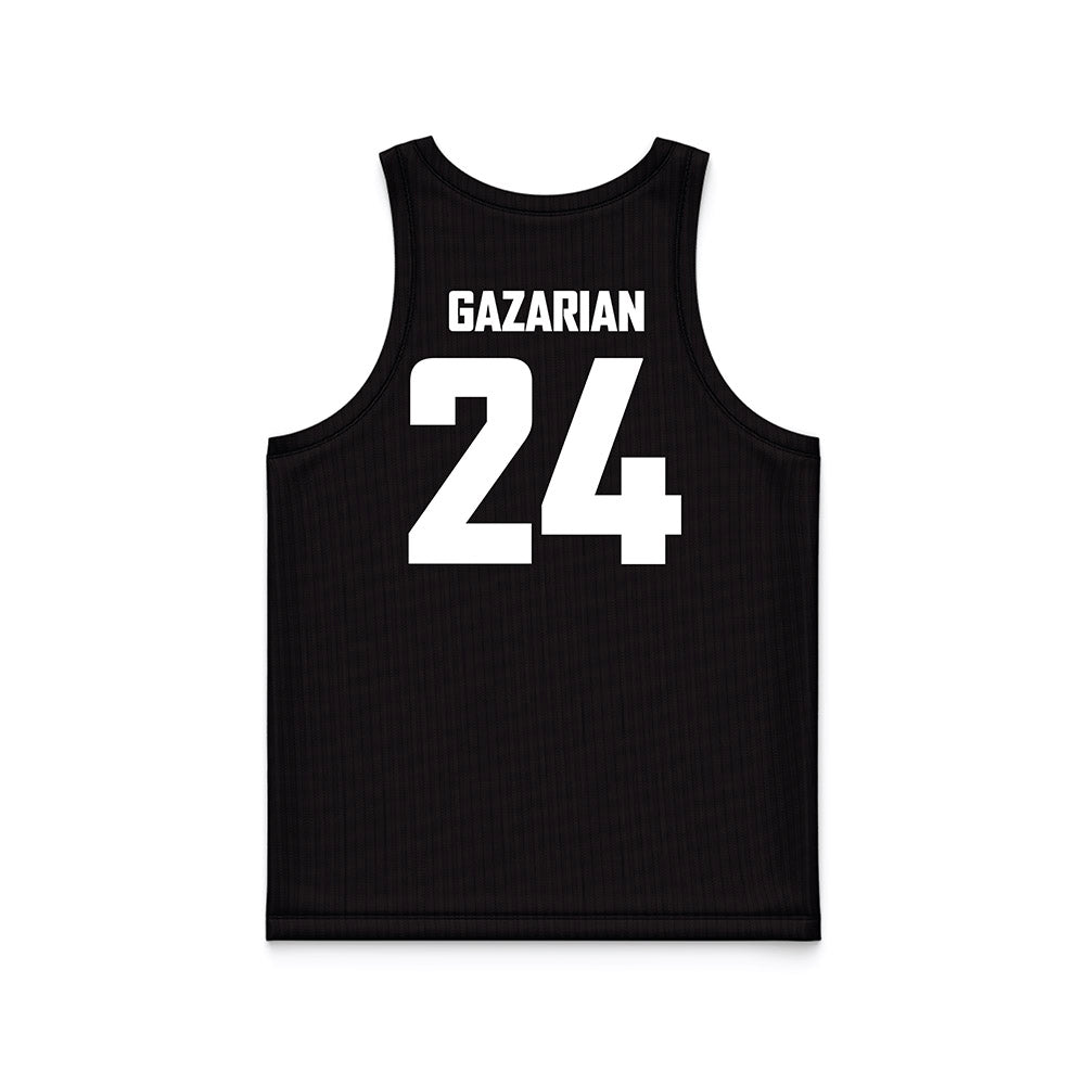 CSUN - NCAA Men's Basketball : Greg Gazarian - Black Basketball Jersey-1