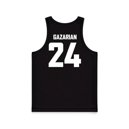 CSUN - NCAA Men's Basketball : Greg Gazarian - Black Basketball Jersey-1