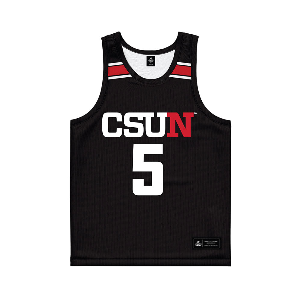 CSUN - NCAA Men's Basketball : Quinton Webb - Black Basketball Jersey-0