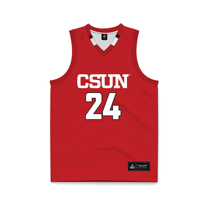 CSUN - NCAA Women's Basketball : Kylie Robertson - Red Basketball Jersey-0