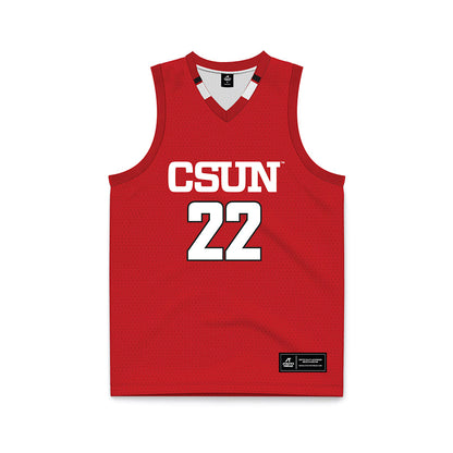 CSUN - NCAA Women's Basketball : Laini Dahlin - Red Basketball Jersey-0
