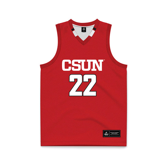 CSUN - NCAA Women's Basketball : Laini Dahlin - Red Basketball Jersey-0