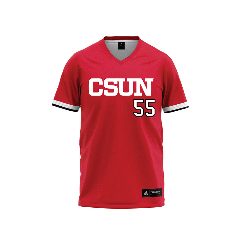CSUN - NCAA Softball : Amber Rivas - Red Baseball Jersey-0