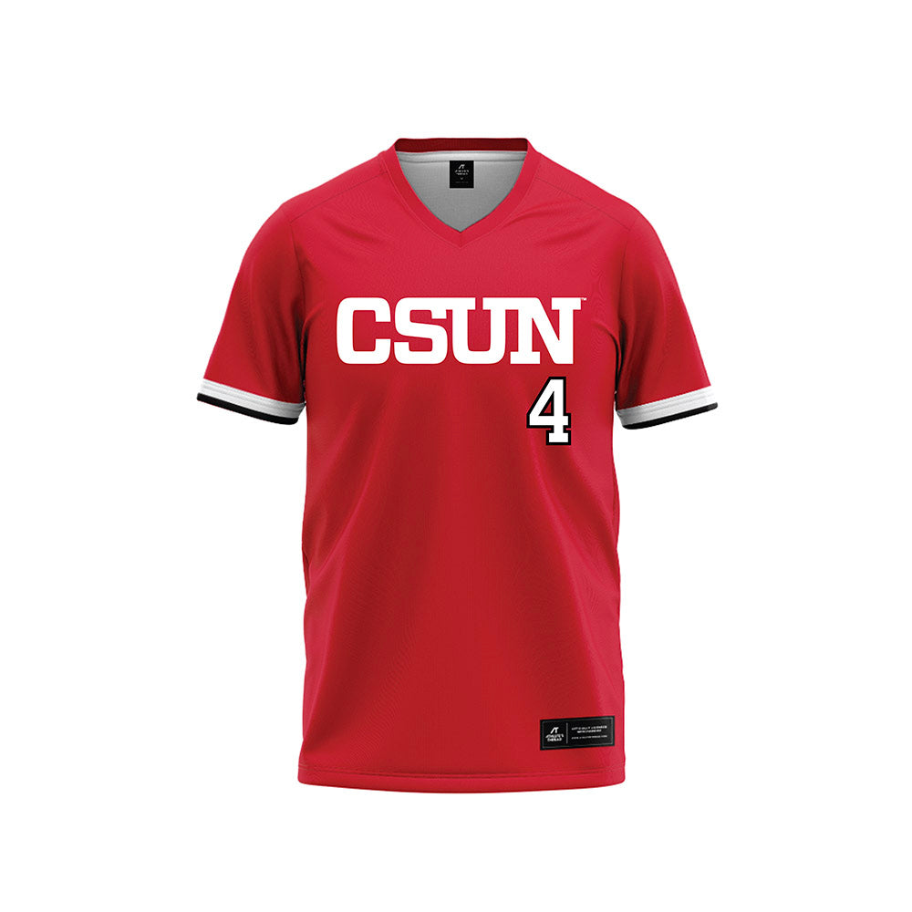 CSUN - NCAA Softball : Alexa Landeros - Red Baseball Jersey-0