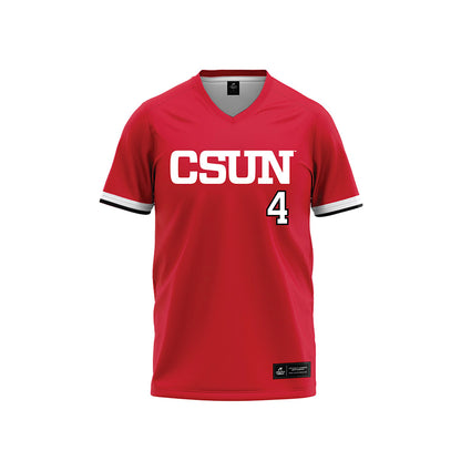 CSUN - NCAA Softball : Alexa Landeros - Red Baseball Jersey-0