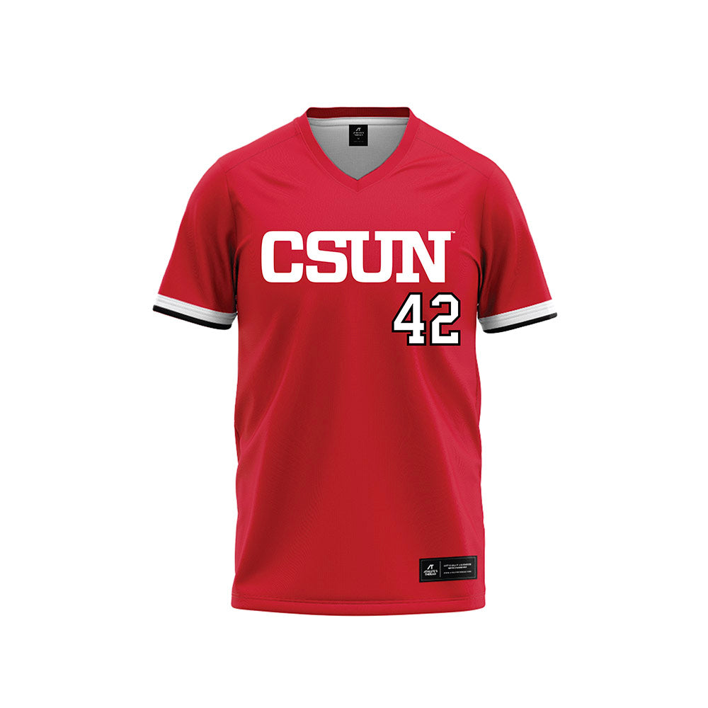 CSUN - NCAA Softball : Makenzi Padilla - Red Baseball Jersey-0