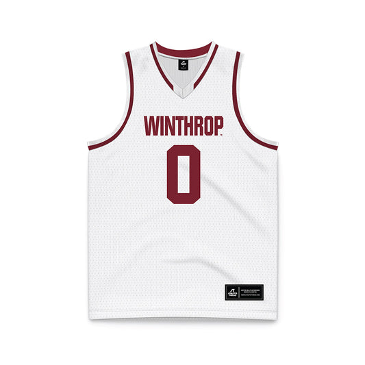 Winthrop - NCAA Men's Basketball : Kaleb Evans - White Basketball Jersey-0