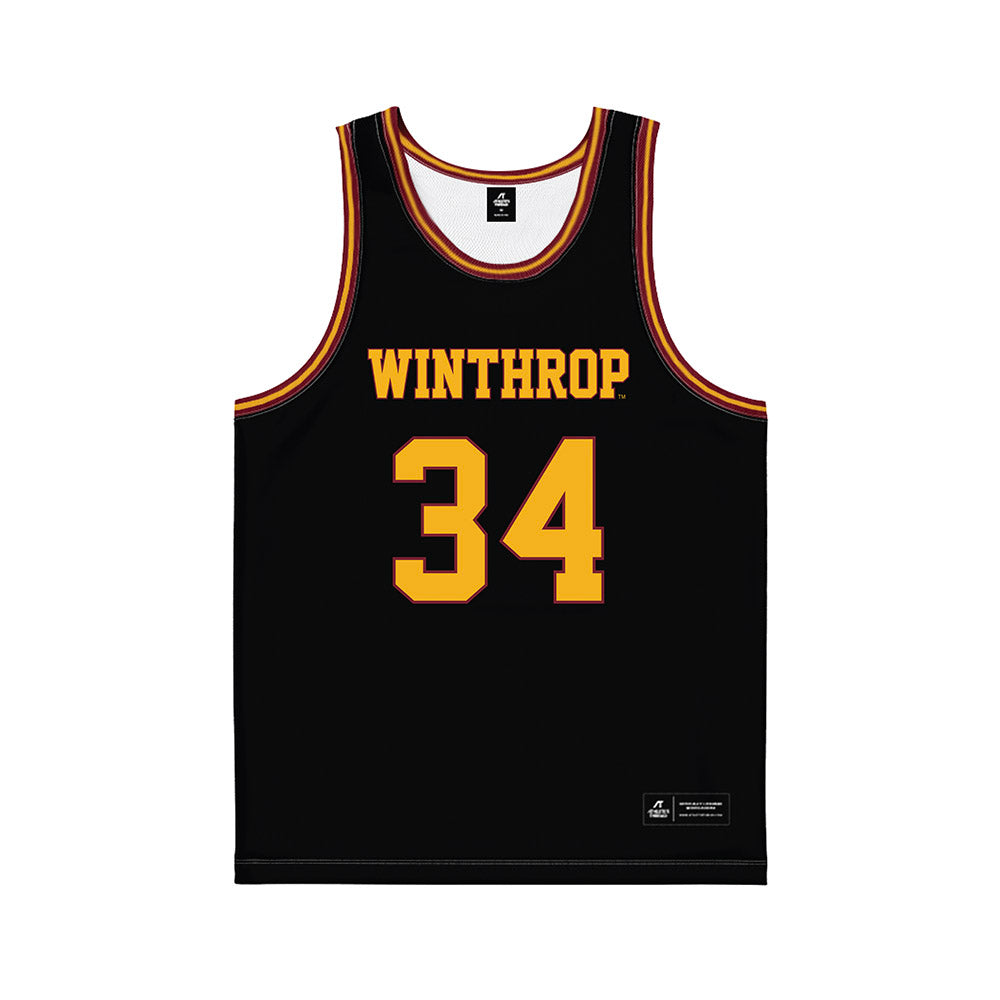 Winthrop - NCAA Women's Basketball : Martina Pelaez - Black Basketball Jersey-0