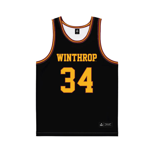 Winthrop - NCAA Women's Basketball : Martina Pelaez - Black Basketball Jersey-0