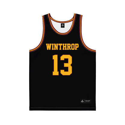 Winthrop - NCAA Women's Basketball : Mya Pierfax - Black Basketball Jersey-0