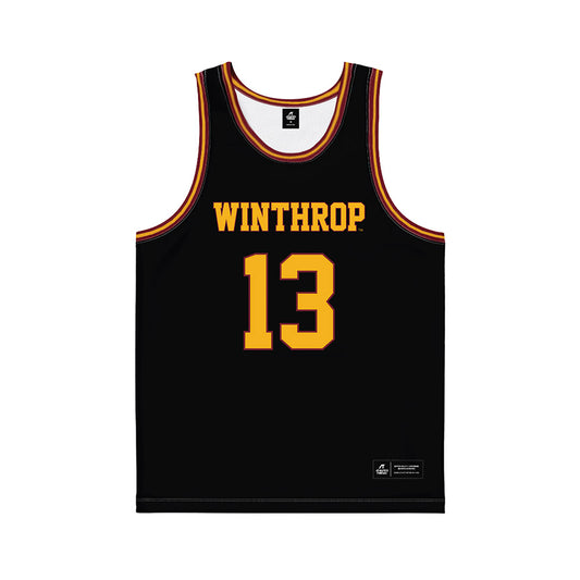 Winthrop - NCAA Women's Basketball : Mya Pierfax - Black Basketball Jersey-0