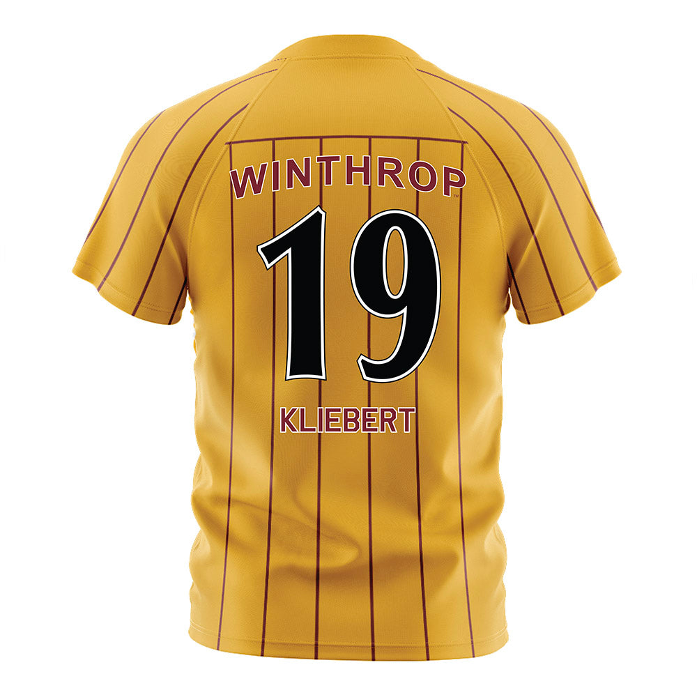 Winthrop - NCAA Men's Soccer : Pierson Kliebert - Gold Soccer Jersey-1