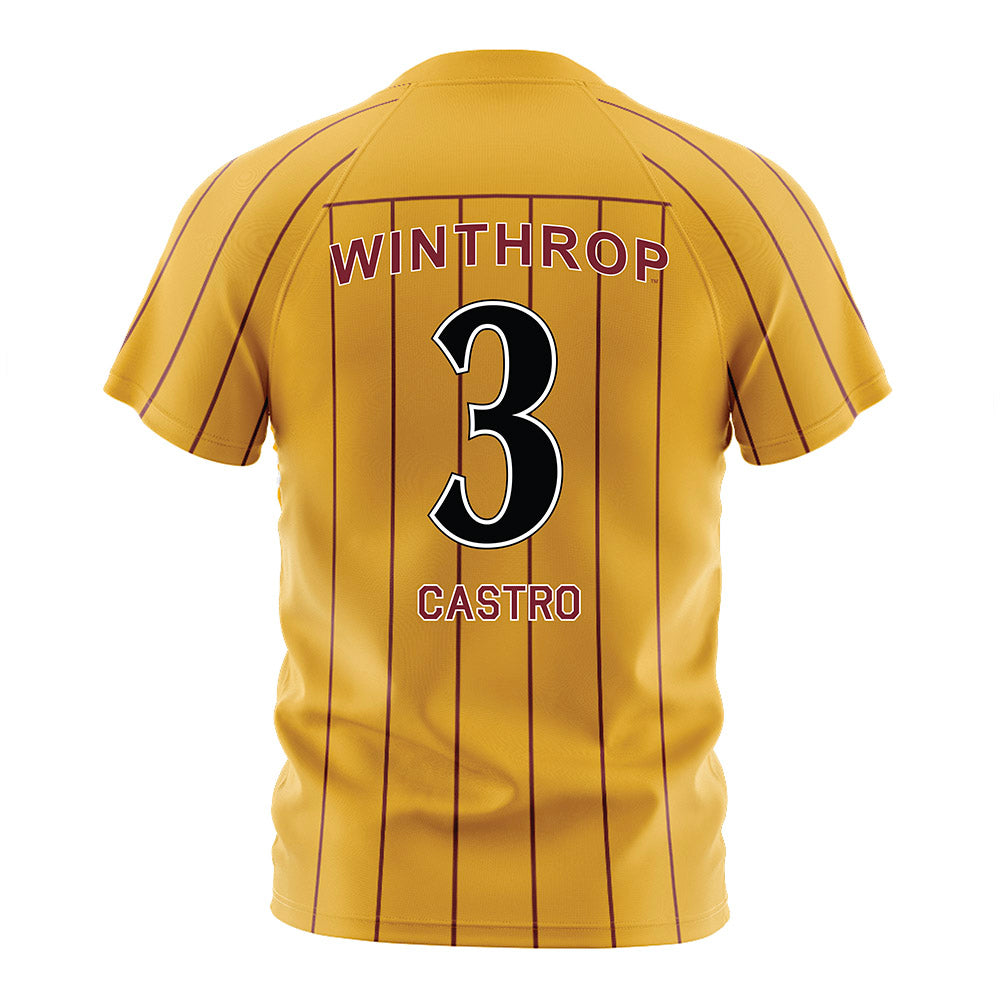 Winthrop - NCAA Men's Soccer : Emidio Castro - Gold Soccer Jersey-1