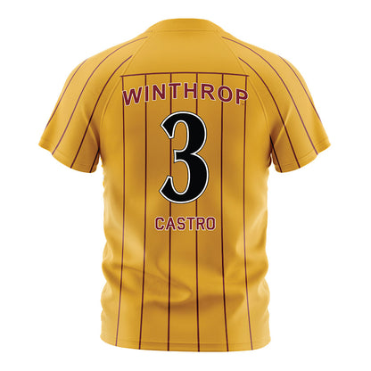 Winthrop - NCAA Men's Soccer : Emidio Castro - Gold Soccer Jersey-1