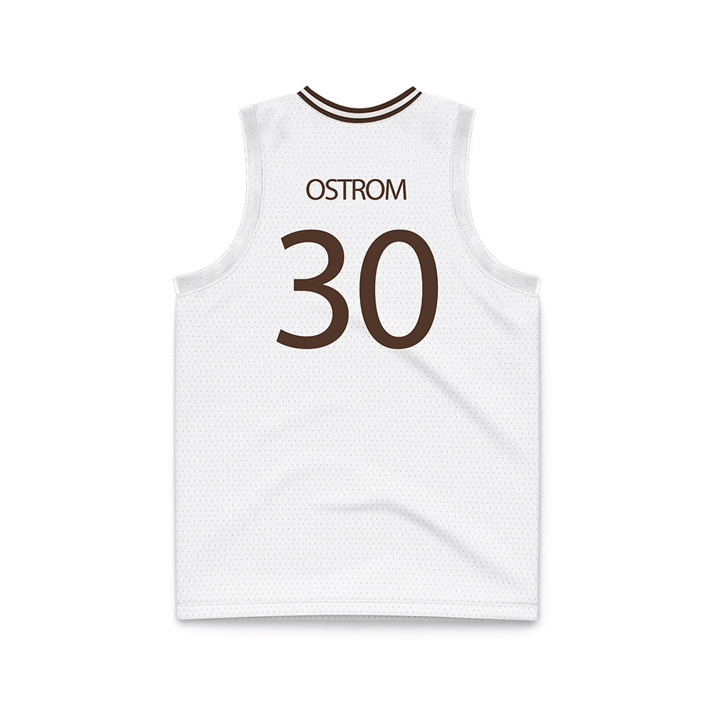St. Bonaventure - NCAA Men's Basketball : Broek Ostrom - White Basketball Jersey-1