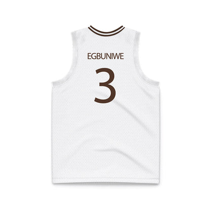 St. Bonaventure - NCAA Men's Basketball : Daniel Egbuniwe - White Basketball Jersey-1