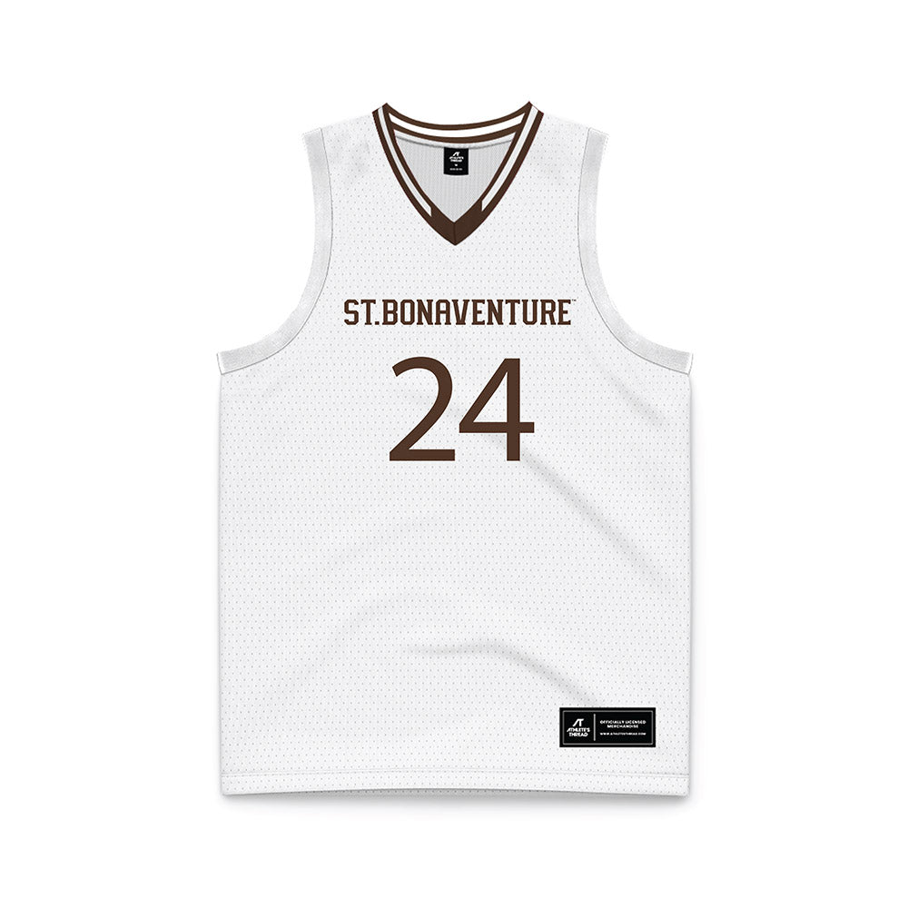 St. Bonaventure - NCAA Men's Basketball : Cayden Charles - White Basketball Jersey-0