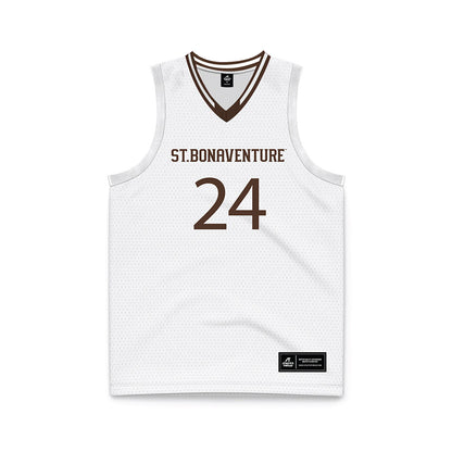 St. Bonaventure - NCAA Men's Basketball : Cayden Charles - White Basketball Jersey-0