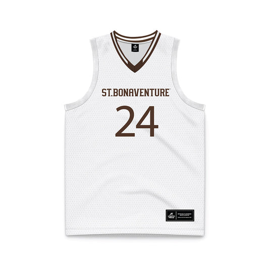St. Bonaventure - NCAA Men's Basketball : Cayden Charles - White Basketball Jersey-0