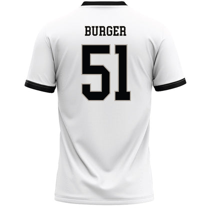 St. Bonaventure - NCAA Men's Lacrosse : Kaeden Burger - White Lacrosse Jersey -1