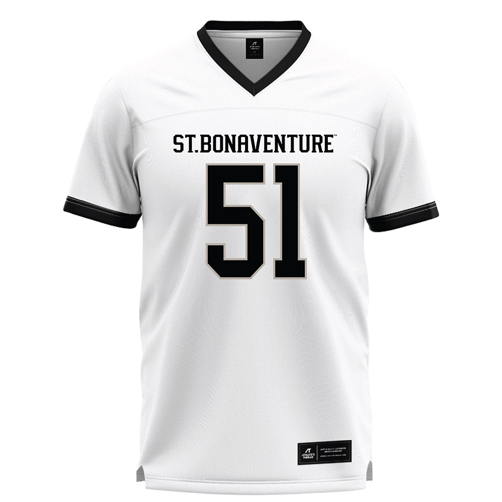 St. Bonaventure - NCAA Men's Lacrosse : Kaeden Burger - White Lacrosse Jersey -0