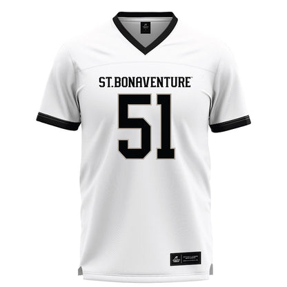 St. Bonaventure - NCAA Men's Lacrosse : Kaeden Burger - White Lacrosse Jersey -0
