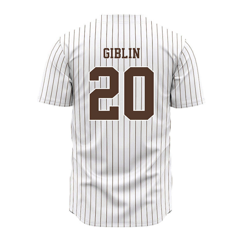 St. Bonaventure - NCAA Baseball : Eamon Giblin - White Pinstripe Jersey-1