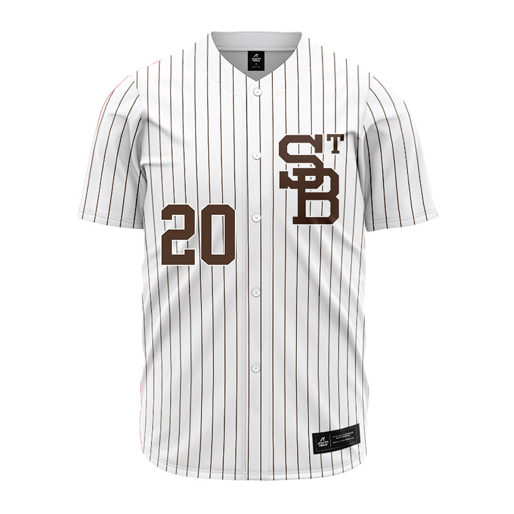 St. Bonaventure - NCAA Baseball : Eamon Giblin - White Pinstripe Jersey-0
