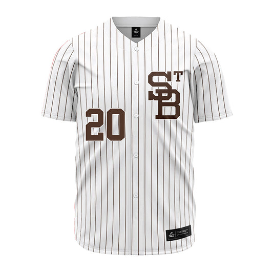St. Bonaventure - NCAA Baseball : Eamon Giblin - White Pinstripe Jersey-0