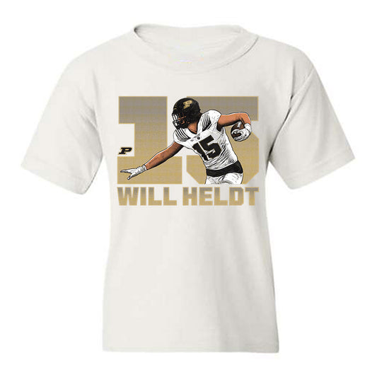 Purdue - NCAA Football : Will Heldt - Youth T-Shirt Player Caricature