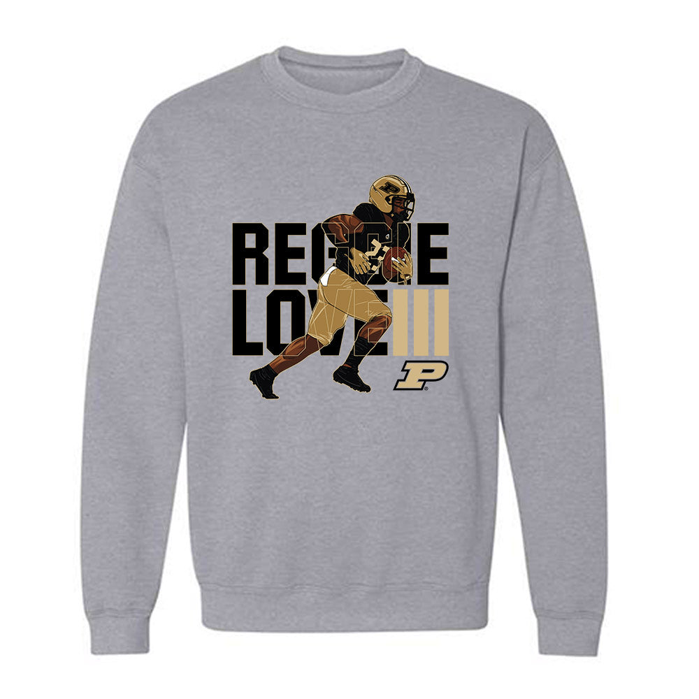 Purdue - NCAA Football : Reggie Love III - Crewneck Sweatshirt Individual Caricature