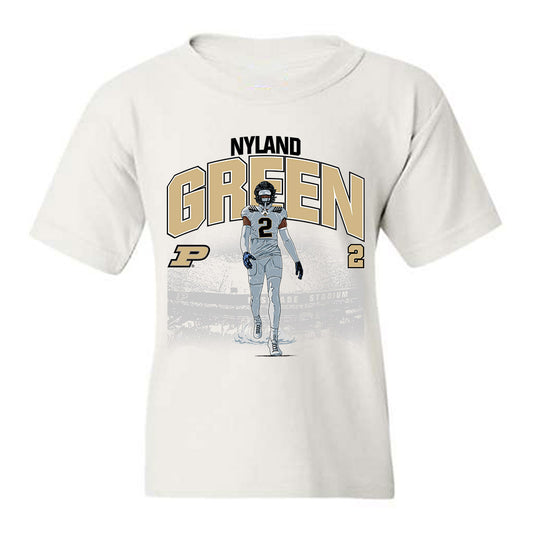 Purdue - NCAA Football : Nyland Green - Youth T-Shirt Player Caricature