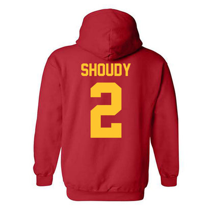 Ferris State - NCAA Men's Ice Hockey : Travis Shoudy - Classic Shersey Hooded Sweatshirt