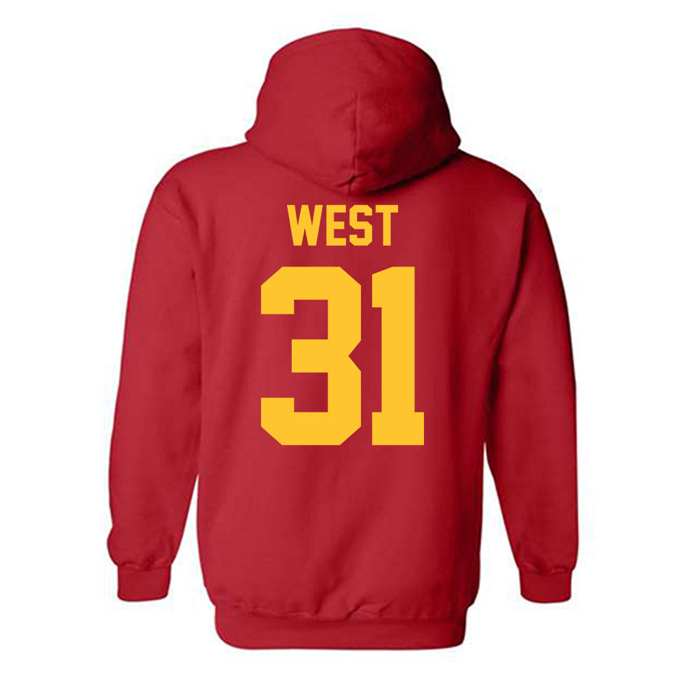 Ferris State - NCAA Men's Ice Hockey : Noah West - Classic Shersey Hooded Sweatshirt