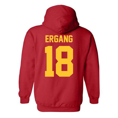 Ferris State - NCAA Men's Ice Hockey : Kaleb Ergang - Classic Shersey Hooded Sweatshirt-1